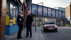 Steve and Sandra, outside the Camden Town train bridge