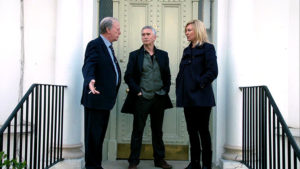 Sandra, Steve and Gerry discuss next steps on a doorstep